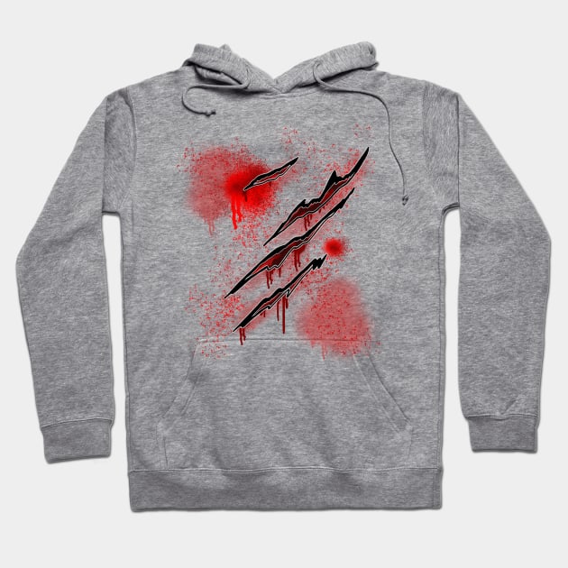 Blood and guts slash wound Hoodie by Positively Petal Perfect 